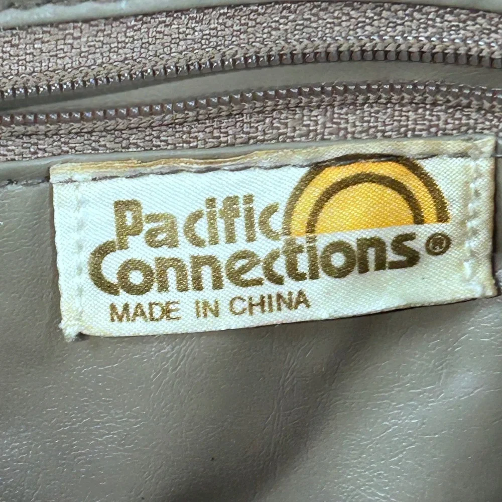 Pacific Connections Satchel Bag Top Handle Shoulder Bag Taupe‎ Brown Small